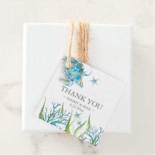 Étiquettes Cadeau Aquarelle Tortue de mer Cadeaux Favoriser les étiq