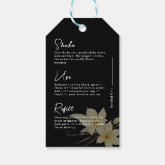 Étiquettes-cadeau Aquarelle Vanilla Black Extrait Instruction