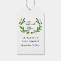 Aquarelle verdure baby shower floral merci