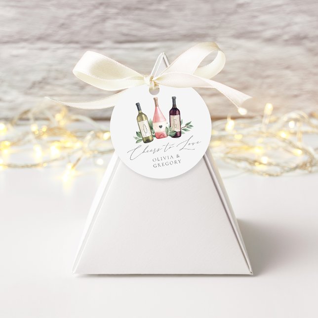 Étiquettes Cadeau Aquarelle Vin & Botanique Chefs à l'amour (Créateur téléchargé)