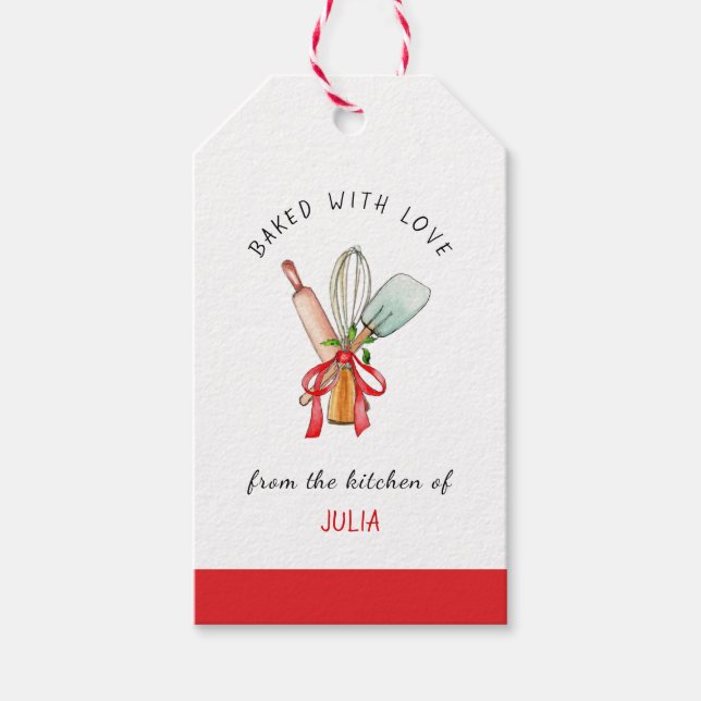 Étiquettes-cadeau Aquarelle Whisk bakers Gouttes cadeaux (Devant)