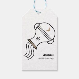 Étiquettes-cadeau Aquarius le porteur d'eau fête personnalisée faveu