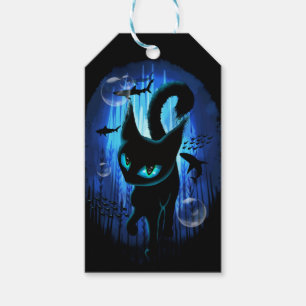 Étiquettes-cadeau Aquaticat - Chat surréaliste en Imaginaire profond