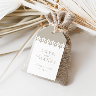 Étiquettes-cadeau Arabesque Wedding Favor Tags Champagne Beige