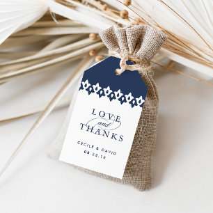 Étiquettes-cadeau Arabesque Wedding Favor Tags Marine