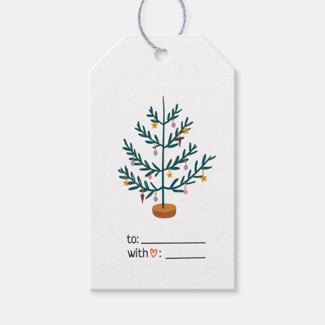 Étiquettes Cadeau Arbre de Noël (Devant)