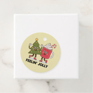 Étiquettes Cadeau Arbre de Noël Ambiance Joyeuse Amateur de Café Hiv
