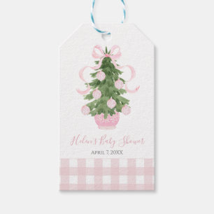 Étiquettes-cadeau Arbre de Noël chinois rose
