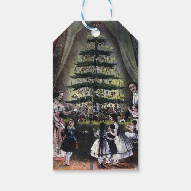 Étiquettes-cadeau Arbre de Noël de la reine Victoria (Devant)