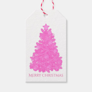 Étiquettes-cadeau Arbre de Noël de relief de rose de regard