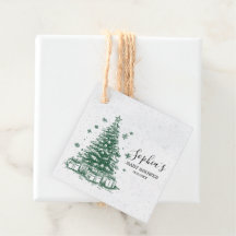 Arbre de Noël enneigé Baby Shower