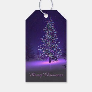 Étiquettes-cadeau Arbre De Noël Lite Dans La Neige
