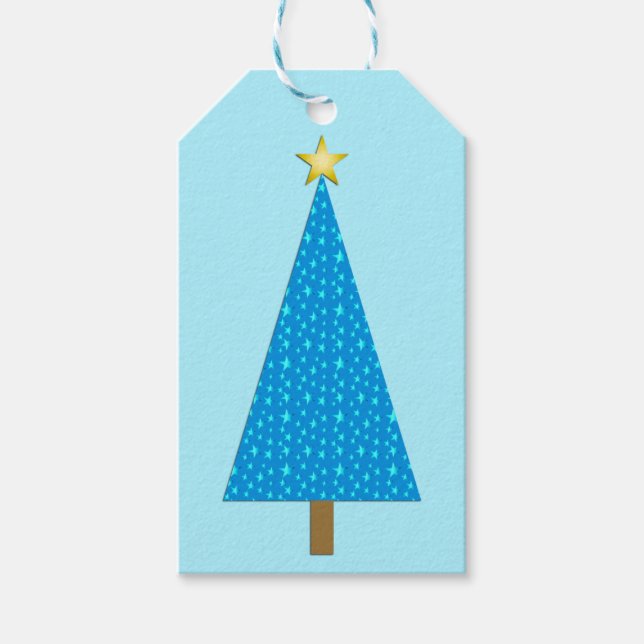 Étiquettes-cadeau Arbre de Noël moderne (Devant)