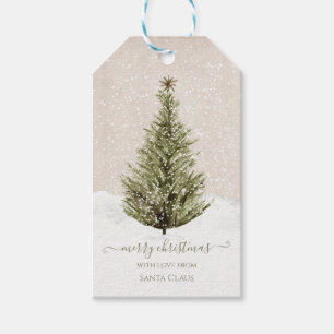 Étiquettes-cadeau Arbre de Noël moderne simple Boho