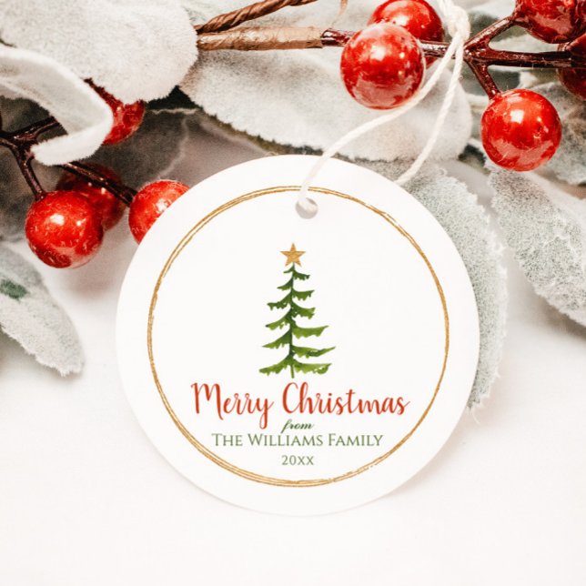 Étiquettes Cadeau Arbre de Noël Nom de famille (Créateur téléchargé)