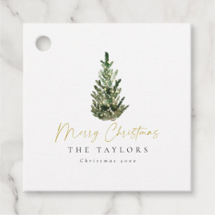 Étiquettes Cadeau Arbre de Noël simple et élégant