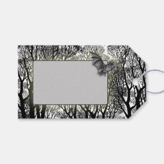 Étiquettes-cadeau Arbres éffrayants et chauves-souris Halloween Tags