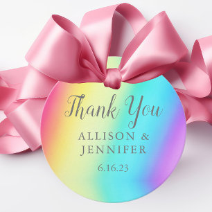 Étiquettes Cadeau Arc-en-ciel Fade Joli Couleur Gradient Mariage d'é