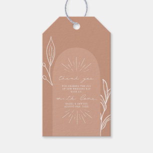 Étiquettes-cadeau Arch Botanique Terracotta Mariage Merci