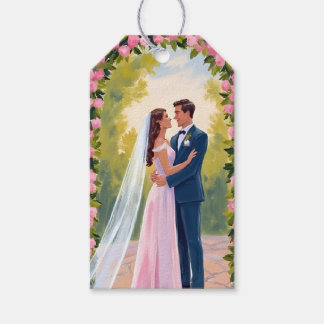 Étiquettes-cadeau Arche de jardin pour mariés | Peinture de mariage 