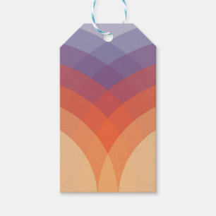 Étiquettes-cadeau Arches pastel violettes, orange et bleues