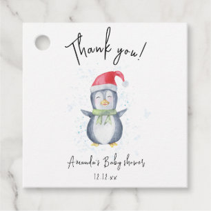 Étiquettes Cadeau Arctic mignon Penguin merci baby shower