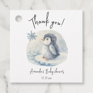 Étiquettes Cadeau Arctique mignon Pingouin merci baby shower