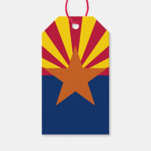Étiquettes-cadeau Arizona Drapeau : Réglage de Star Sun, État du cui