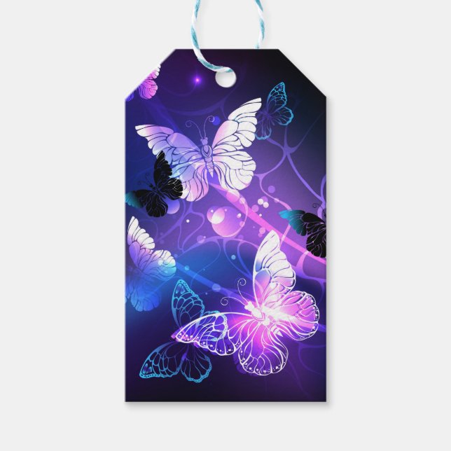 Étiquettes-cadeau Arrière - plan avec papillons de nuit (Devant)