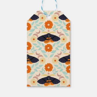Étiquettes-cadeau Art de motif de papillon de nuit Cottagecore | Con