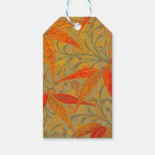 Étiquettes-cadeau Art en bambou terrestre Vintage Imprimer orange