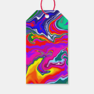 Étiquettes-cadeau Art fluvial de la rivière Rainbow