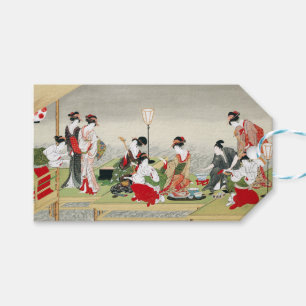 Étiquettes-cadeau Art japonais vintage Utagawa Toyohiro Impression