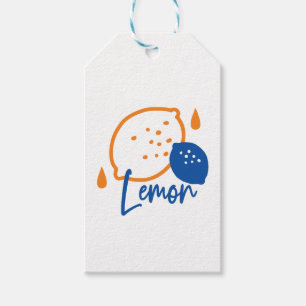 Étiquettes-cadeau Art minimaliste de la ligne de citron - Fruit d'ag