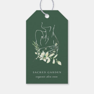 Étiquettes-cadeau Art Moderne Féminin Floral Vert Prix Tags