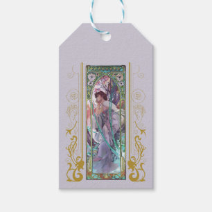 Étiquettes-cadeau Art Nouveau Alphonse Mucha Soirée Contemplation