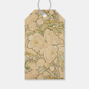Étiquettes-cadeau Art Nouveau motif floral Mucha