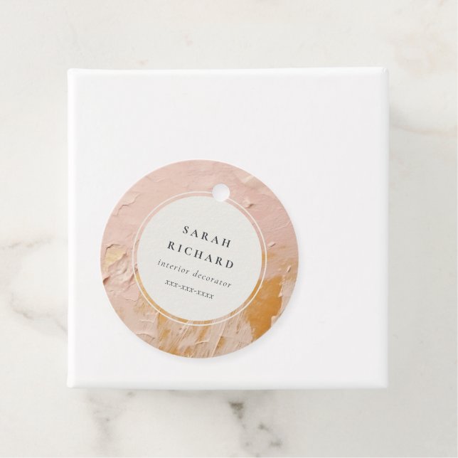 Étiquettes Cadeau Artisan classique Bush Pink Gold Paint Business (En situation)