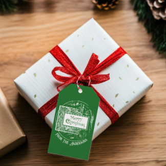 Étiquettes-cadeau Artsy Vintage Rétro Joyeux Noël Personnalisé