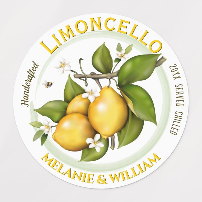 Étiquettes Cadeau au citron Limoncello Fruit (Design 1)