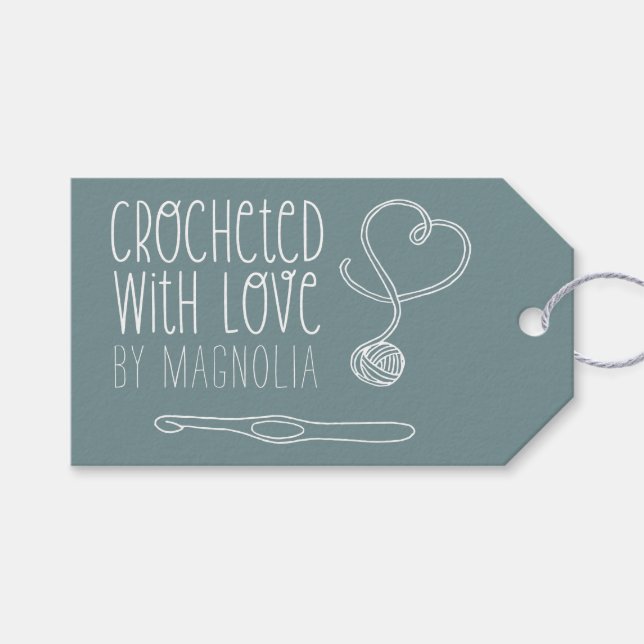 Étiquettes-cadeau Au crochet avec amour Artisanal  (Devant (Horizontal))