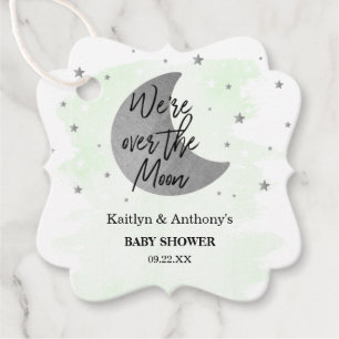Étiquettes Cadeau Au-Dessus De La Lune Baby shower neutre