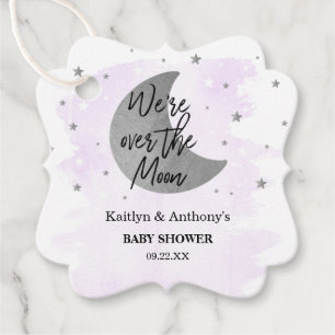 Étiquettes Cadeau Au-Dessus De La Lune Baby shower neutre