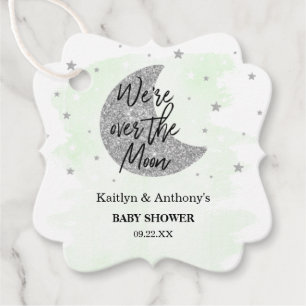 Étiquettes Cadeau Au-Dessus De La Lune   Baby shower neutre