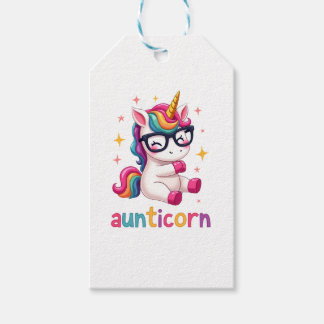 Étiquettes-cadeau Aunticorn Aunty Dabbing Unicorn Auntie Aunt Christ