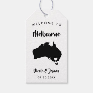 Étiquettes-cadeau Australie Mariage Welcome Bag Tags, Carte