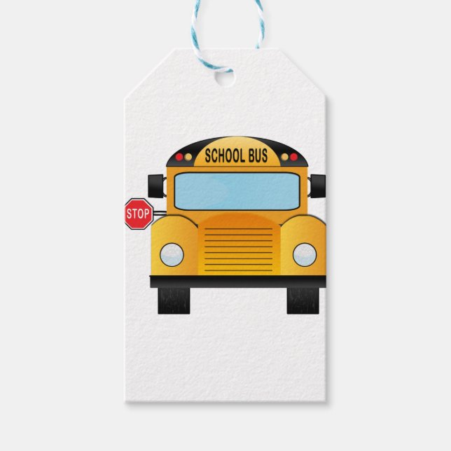 Étiquettes-cadeau autobus scolaire (Devant)