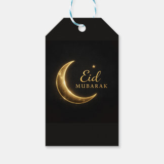 Étiquettes-cadeau Autocollants Luxueux Eid Mubarak Noir & Or – Éléga