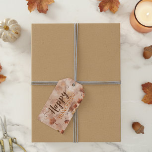 Étiquettes-cadeau Automne Automne Bon thanksgiving Feuille Brown