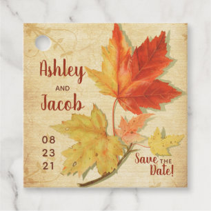 Étiquettes Cadeau Automne Automne Maple Feuilles Mariage Sauvez la d
